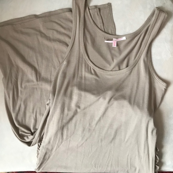 Victoria’s secret maxi dress tan ruched s/p - Picture 2 of 4